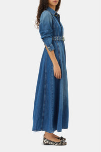 Robe longue en denim - Mid Blue Vintage