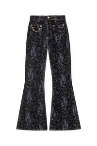 Goddi denim print trousers - Indigo
