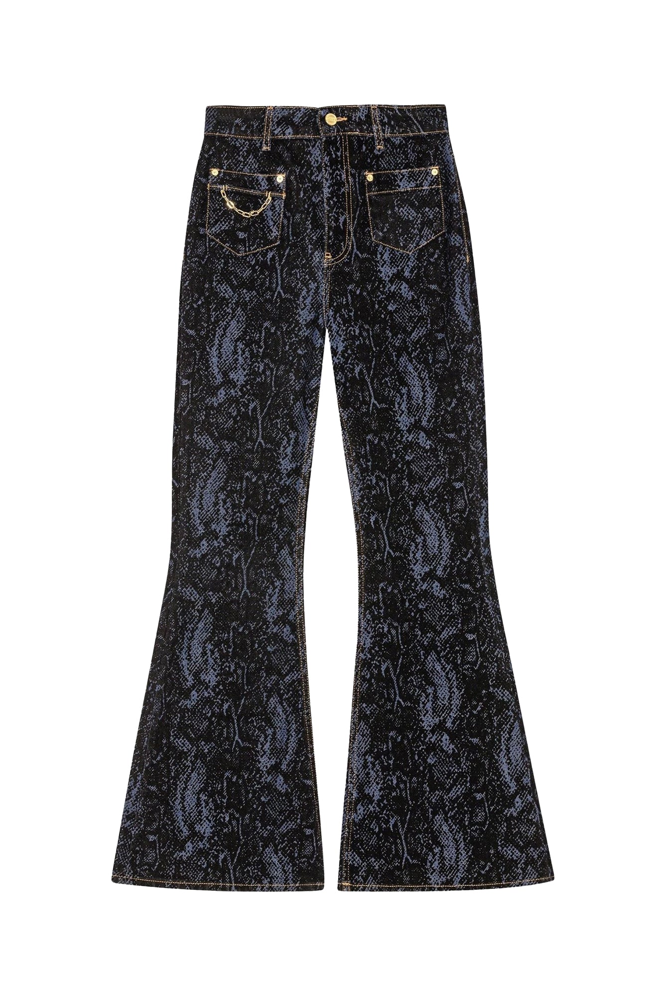 Goddi denim print trousers - Indigo