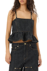 Top texturé en coton - Black