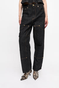 Pantalon texturé en denim - Black