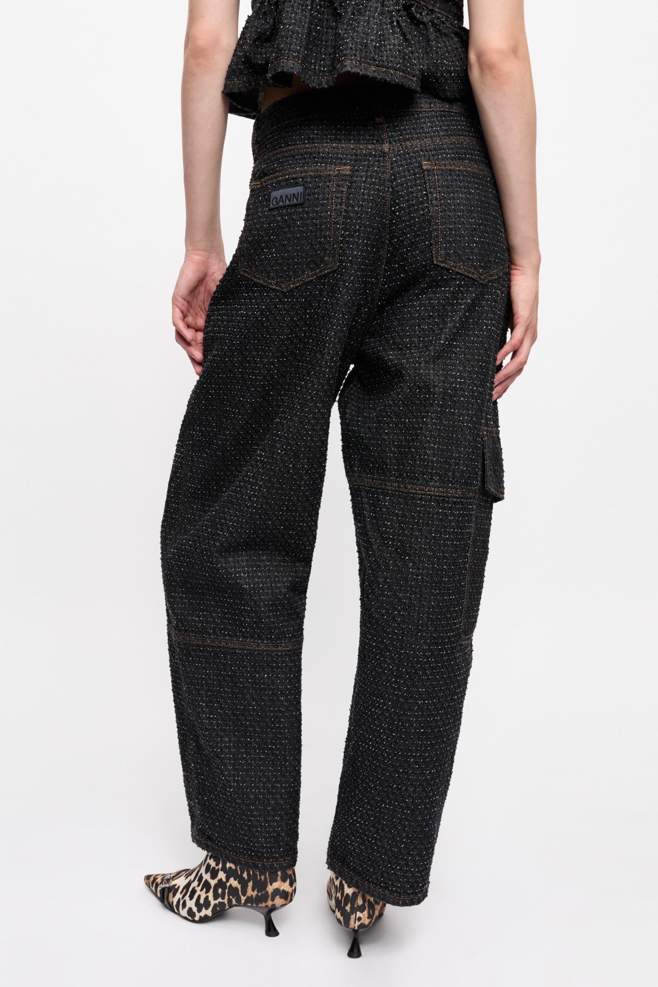Pantalon texturé en denim - Black