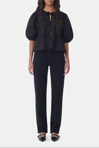 Pantalon taille haute Pohli en denim - Washed Black