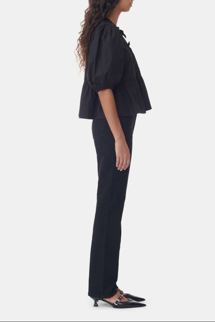 Pantalon taille haute Pohli en denim - Washed Black
