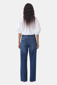 Pantalon taille haute Izey en denim - Dark Blue Vintage