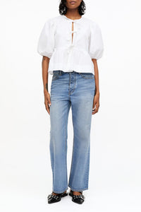 Pantalon rigide Izey en denim - Mid Blue Vintage