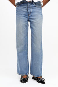 Pantalon rigide Izey en denim - Mid Blue Vintage