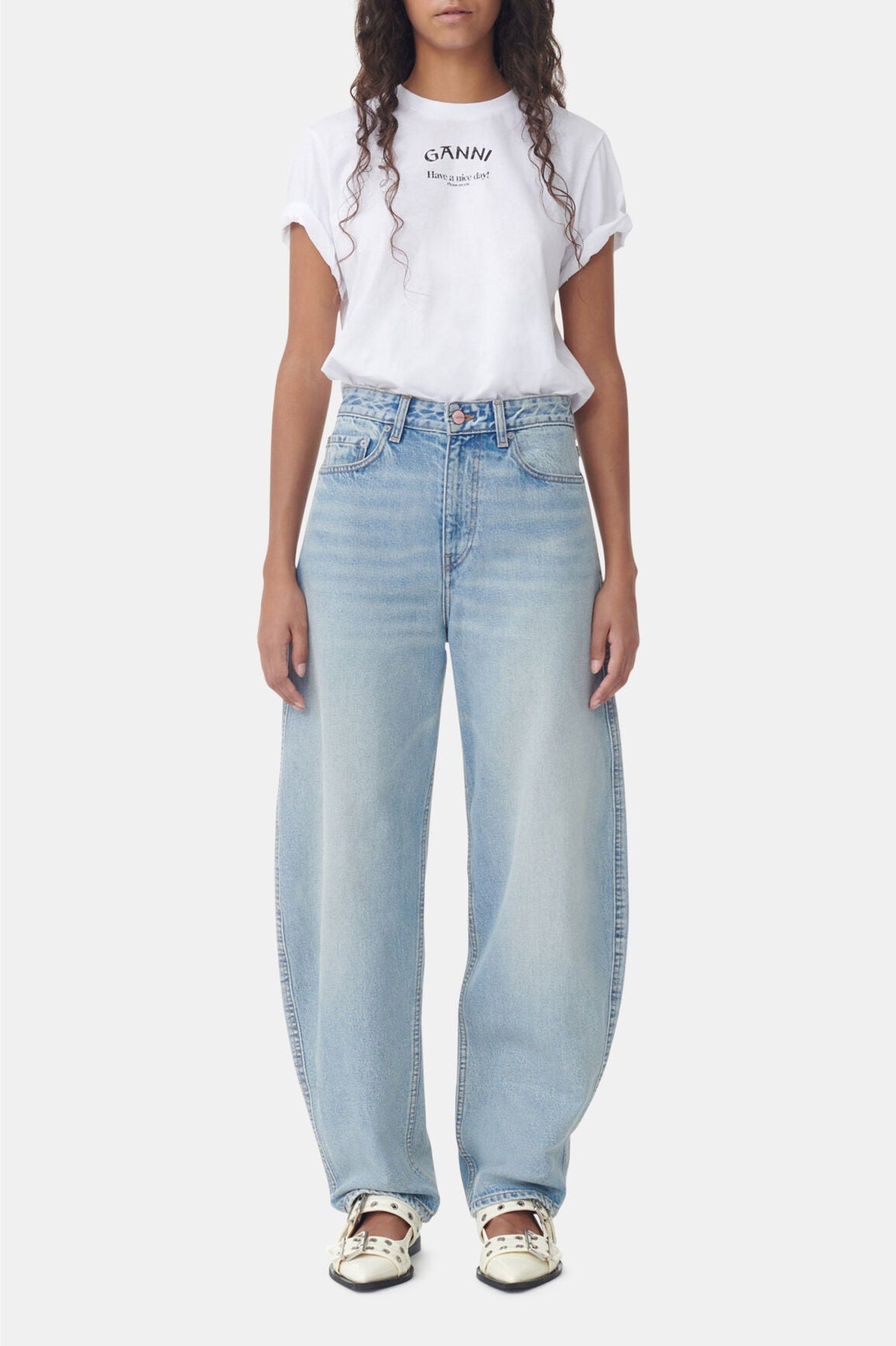 Pantalon Stary ample en denim - Light Blue Vintage
