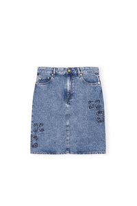 Jupe avec logo en denim - Mid Blue Stone