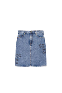 Skirt with denim logo - Mid Blue Stone