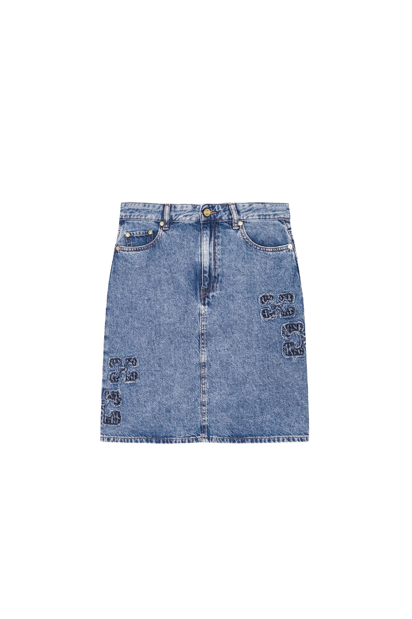 Skirt with denim logo - Mid Blue Stone