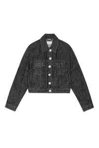 Veste à pailletes et délavée en denim - Washed Black