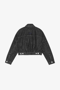 Veste à pailletes et délavée en denim - Washed Black