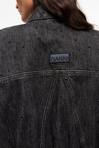 Veste à pailletes et délavée en denim - Washed Black