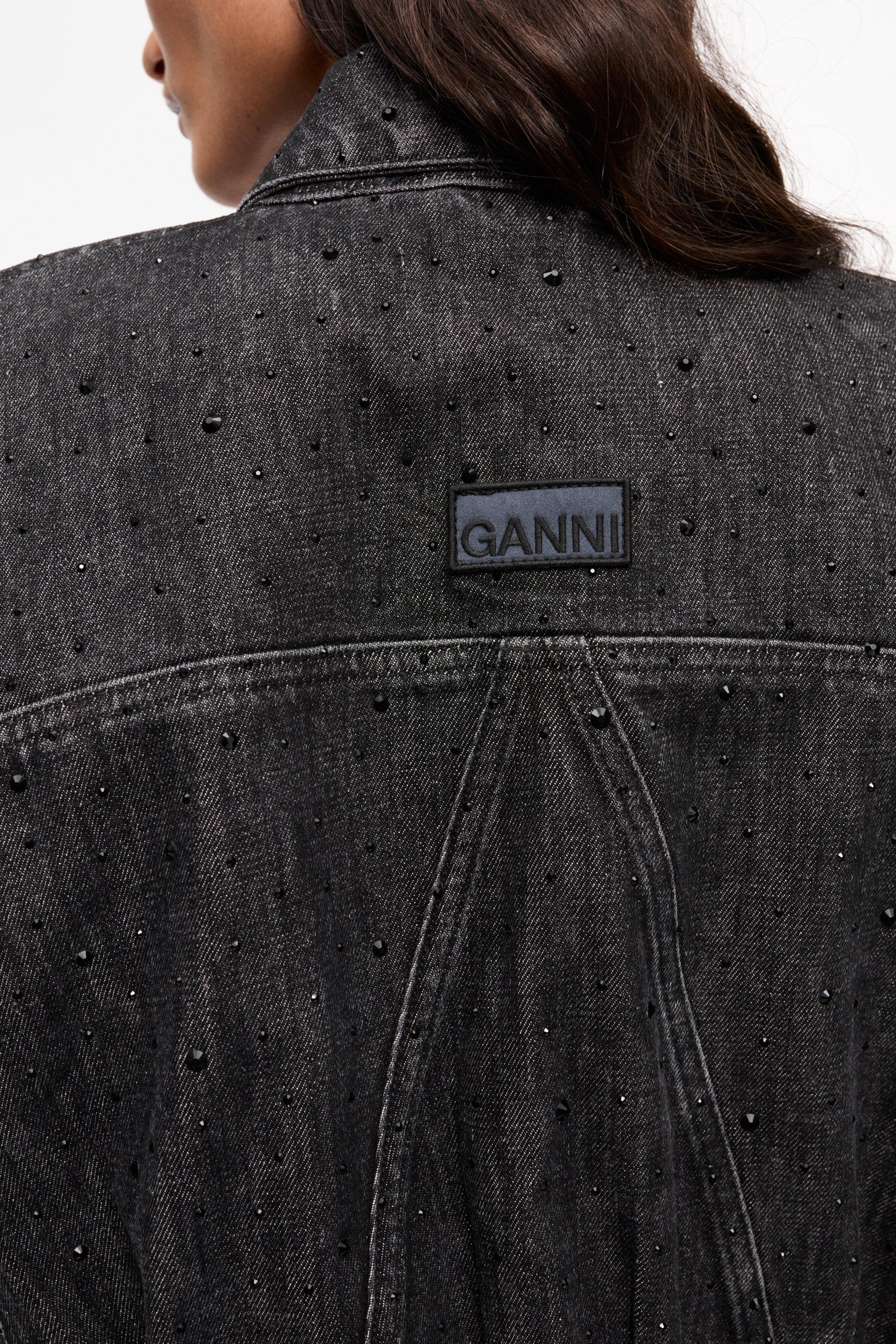 Veste à pailletes et délavée en denim - Washed Black