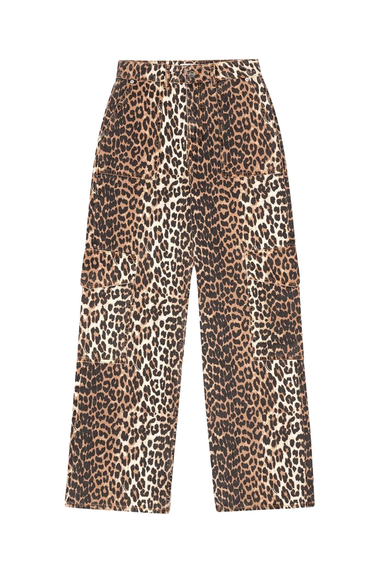 Pantalon imprimé Angi en denim - Leopard