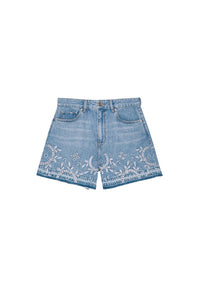 Short en broderie anglaise - Light Blue Stone