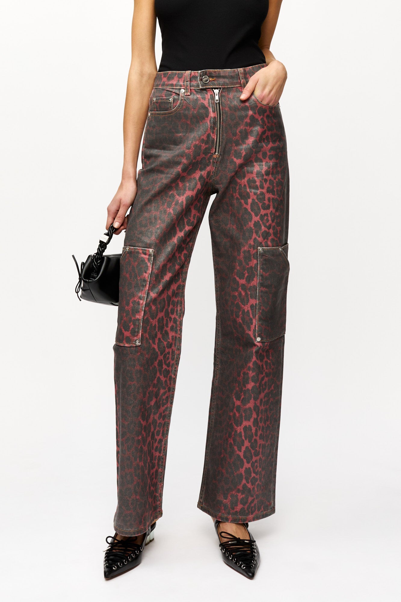 Pantalon Andi en denim - Racing Red