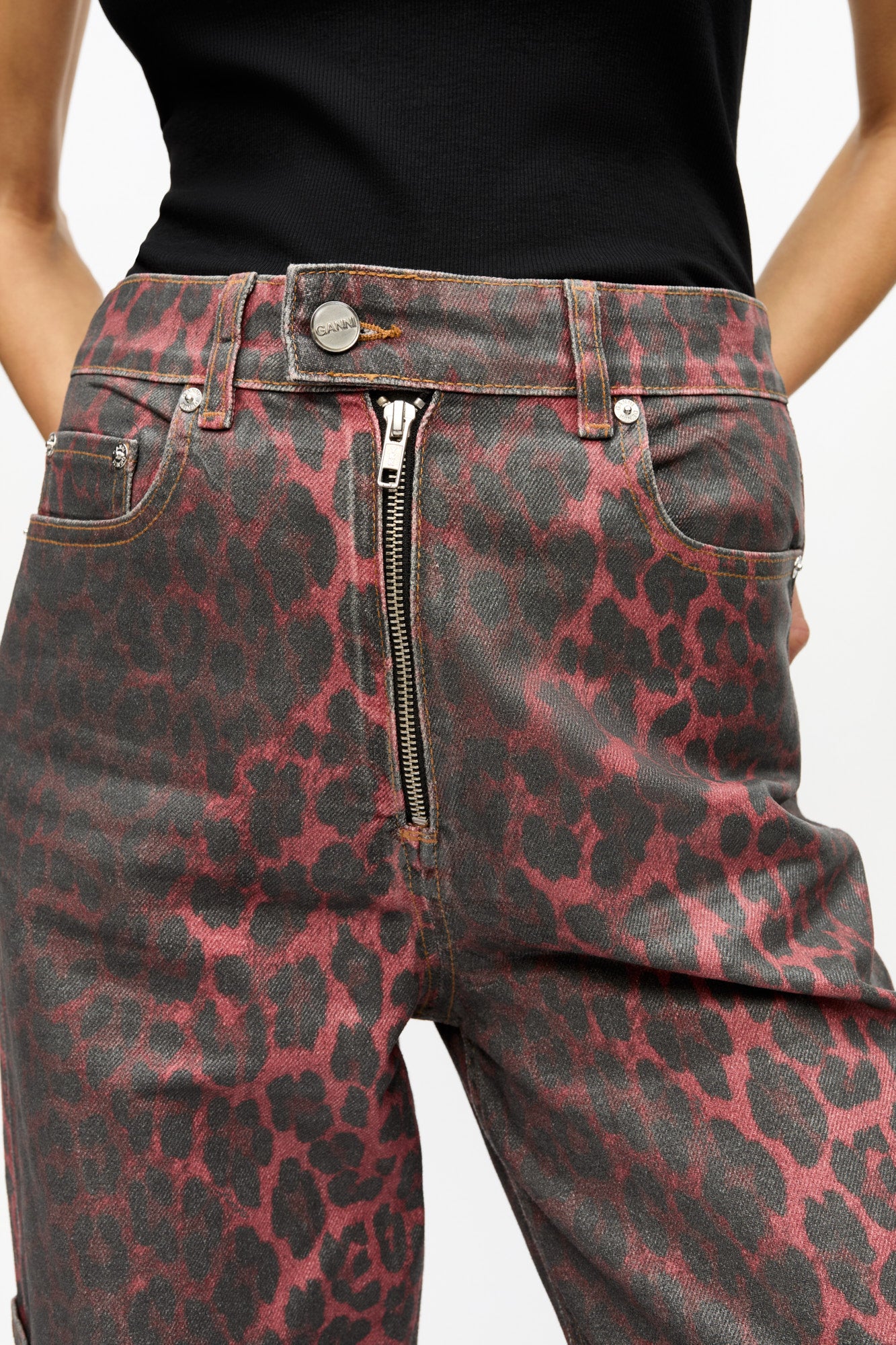 Pantalon Andi en denim - Racing Red