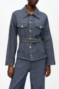 Short thick denim jacket - Rinse