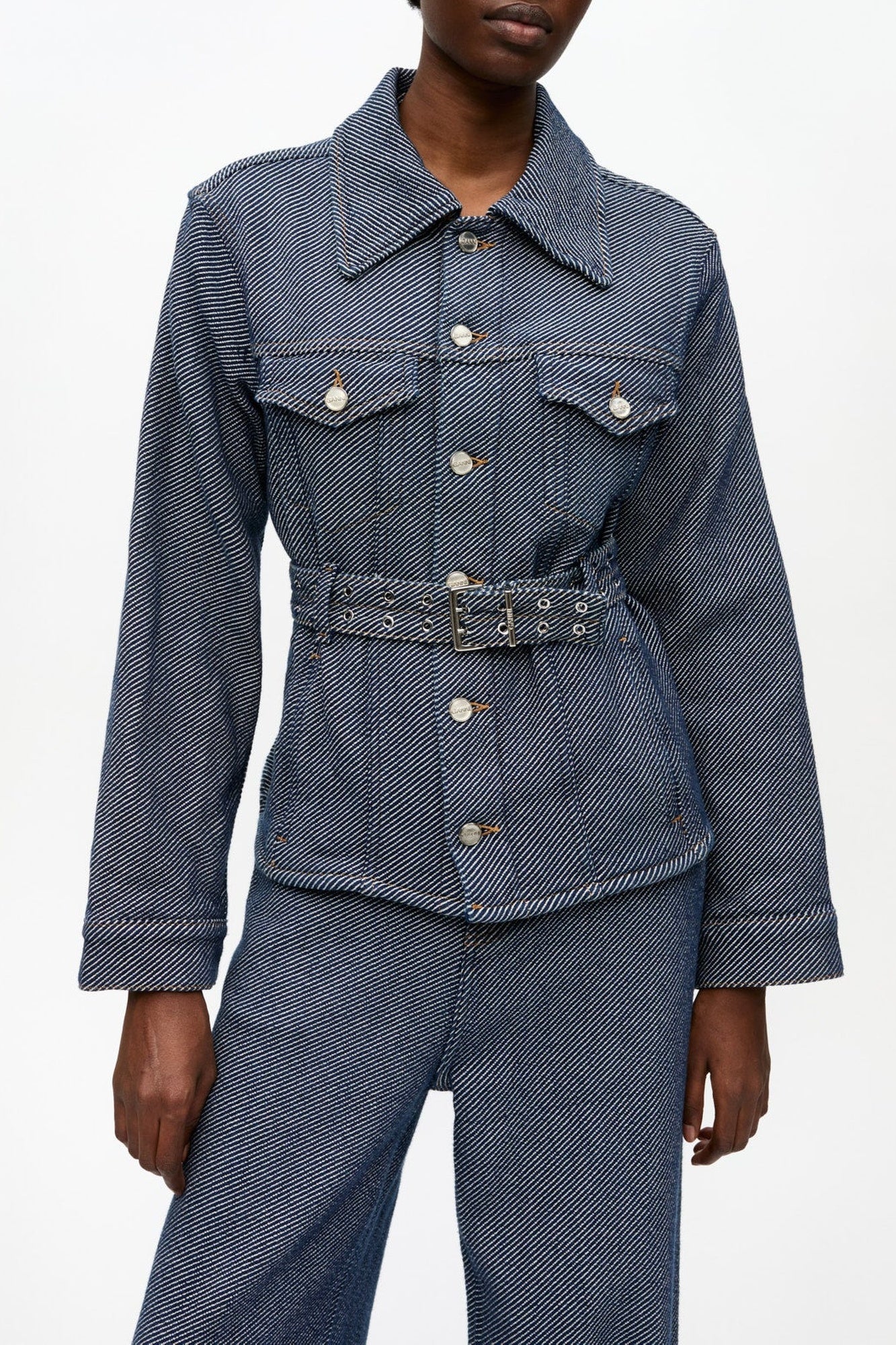 Short thick denim jacket - Rinse