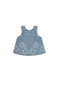 Top en broderie anglaise - Light Blue Stone