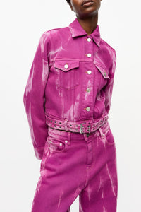 Veste délavée en denim - Boysenberry