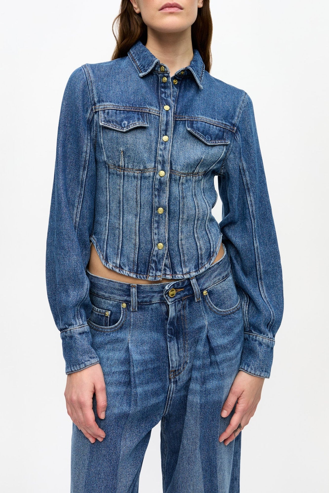 Chemise Corsage - Mid Blue Vintage