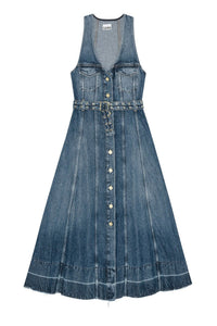 Robe midi ceinturée - Mid Blue Vintage