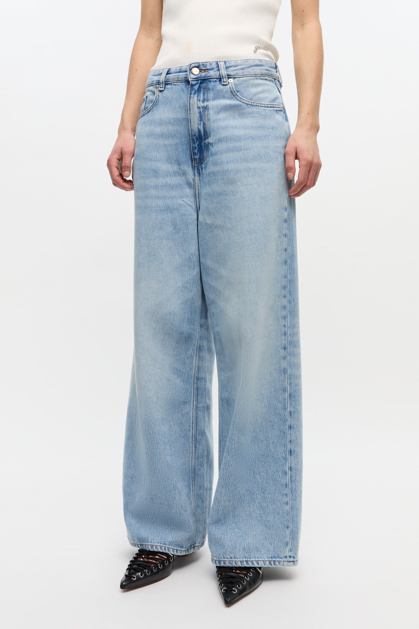 Pantalon ample en denim - Light Blue Stone