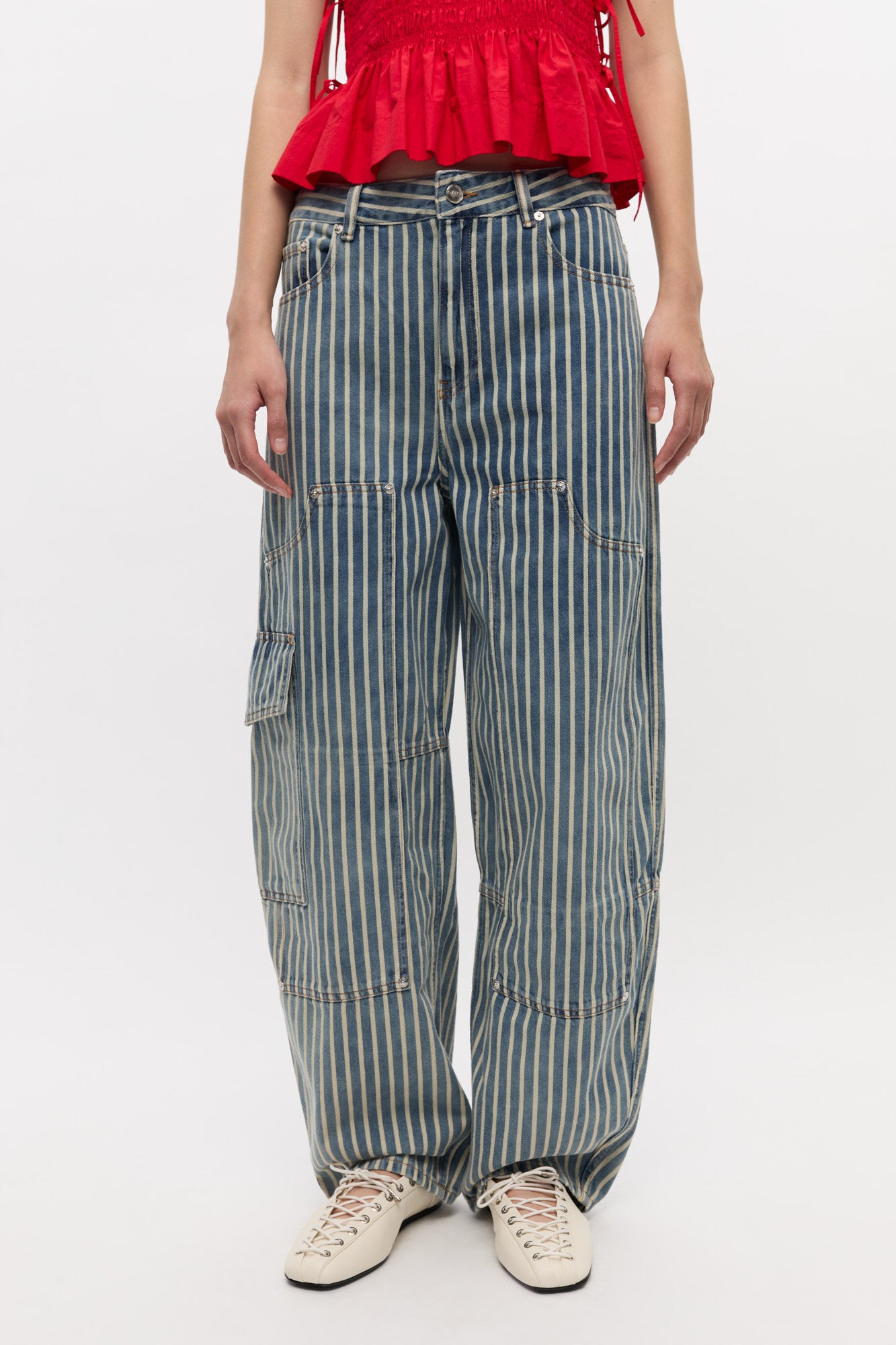 Pantalon Carpenter à rayures en denim - Soft Chambray