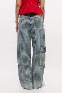 Pantalon Carpenter à rayures en denim - Soft Chambray
