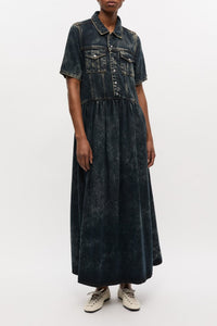 Robe délavée en denim - Black Washed