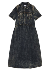 Washed denim dress - Black Washed