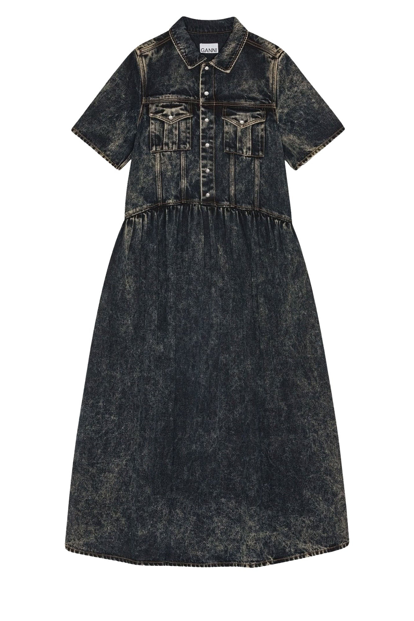 Washed denim dress - Black Washed