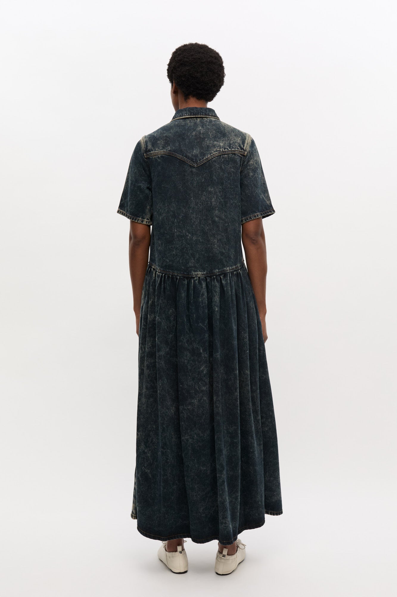 Robe délavée en denim - Black Washed