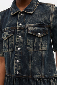 Robe délavée en denim - Black Washed