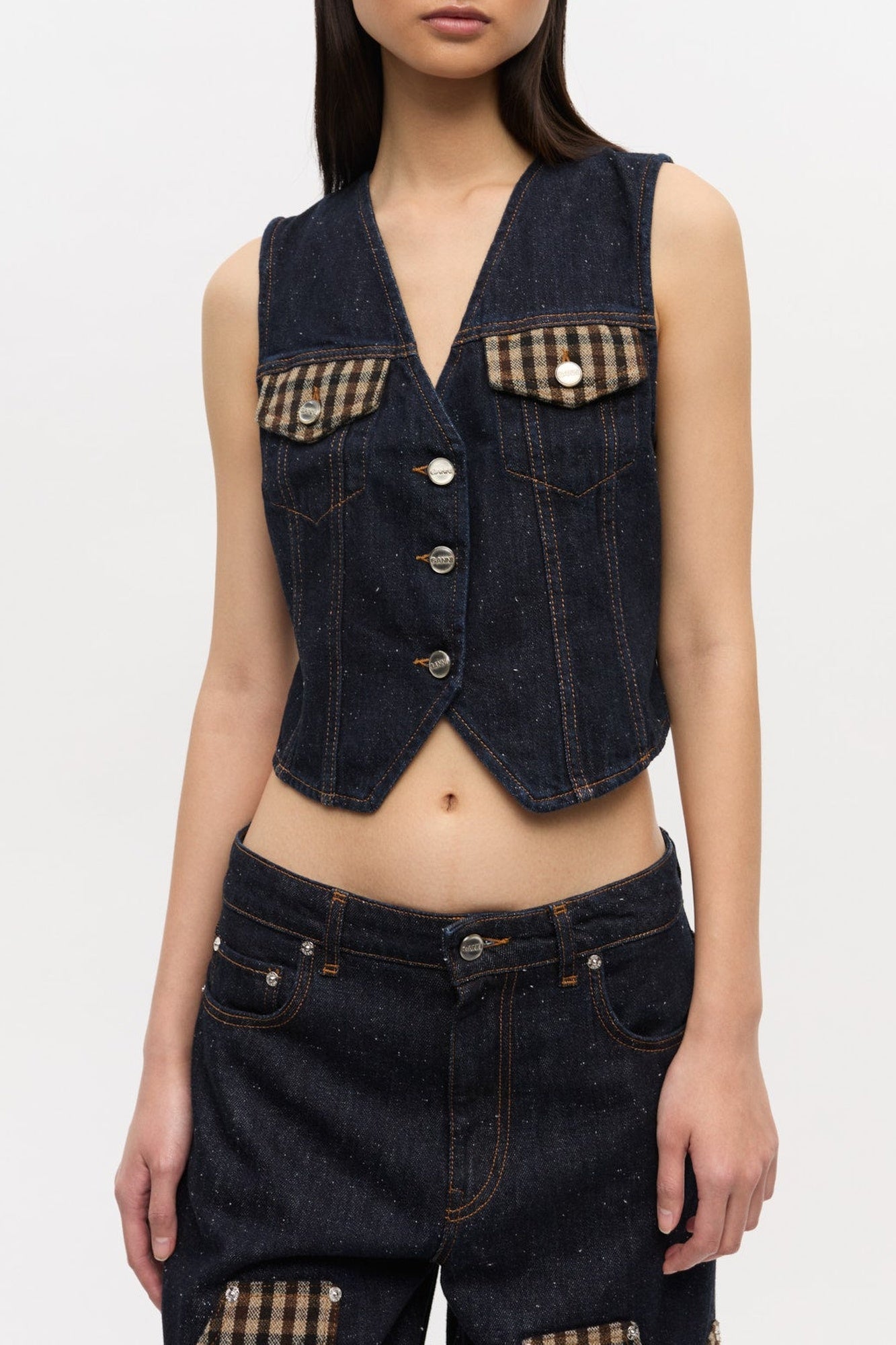 Gilet Neppy en denim - Dark Blue Stone