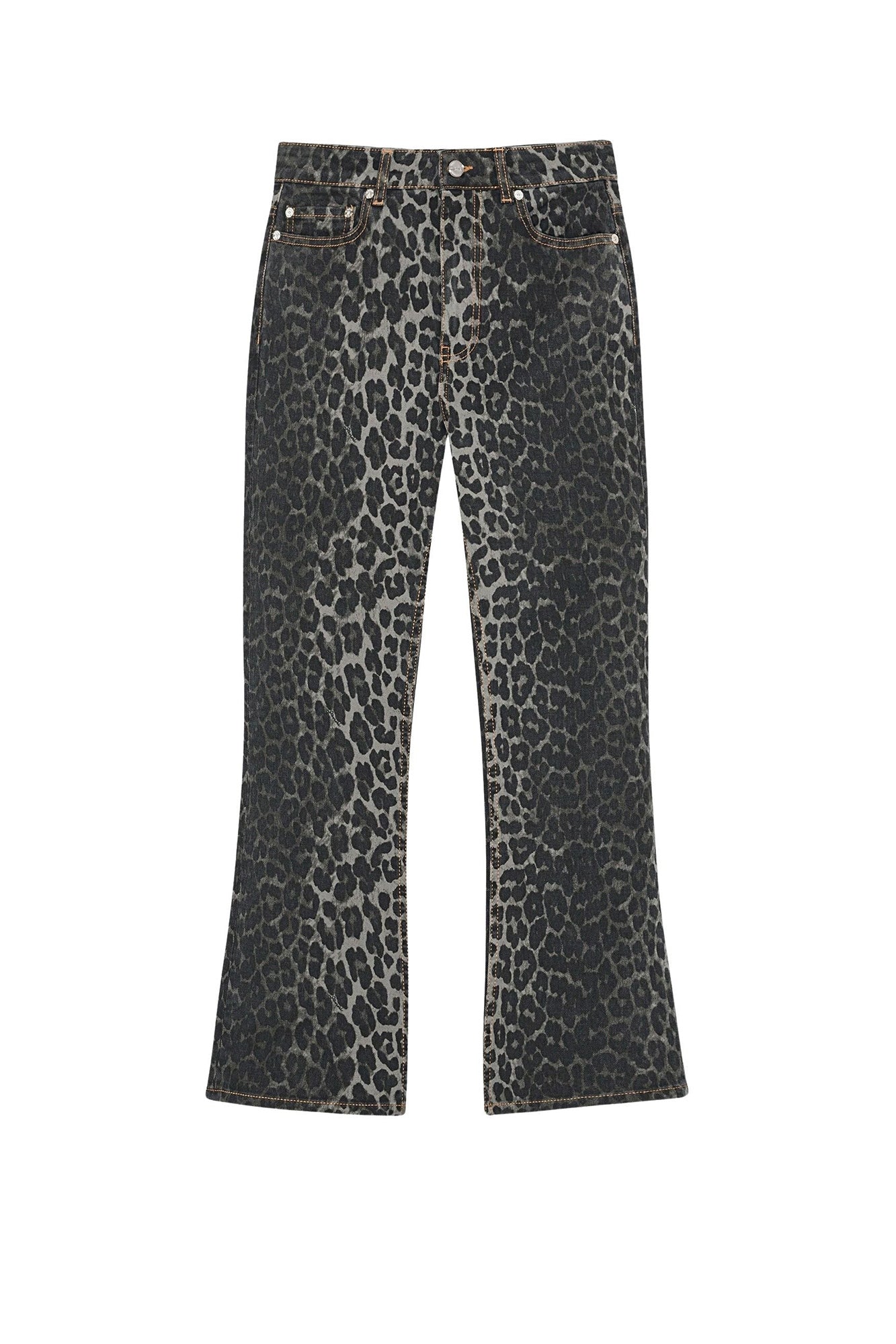 Pantalon Betzy à imprimé en denim - Gray Pinstripe