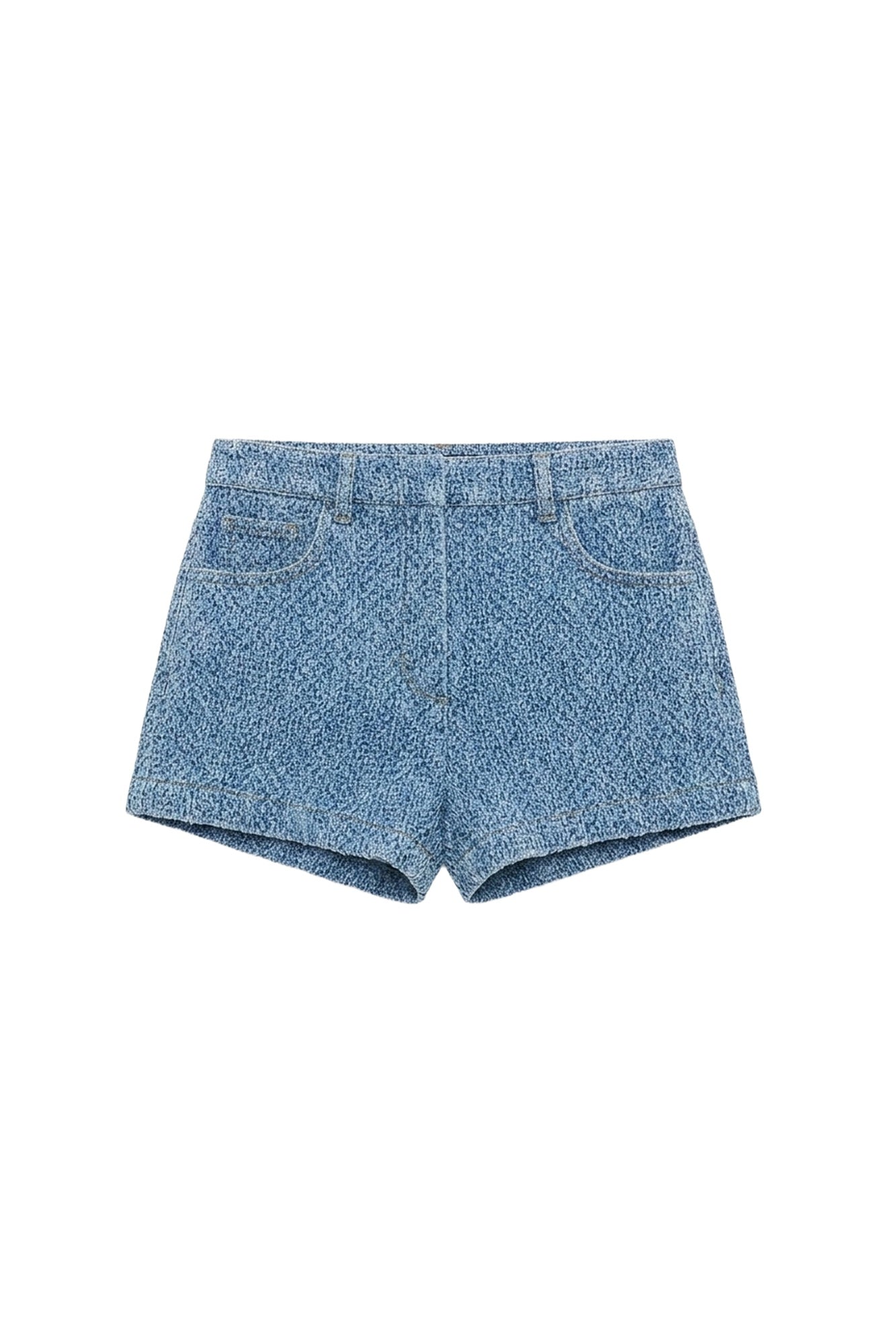 Short duveteux en denim - Mid Blue Stone