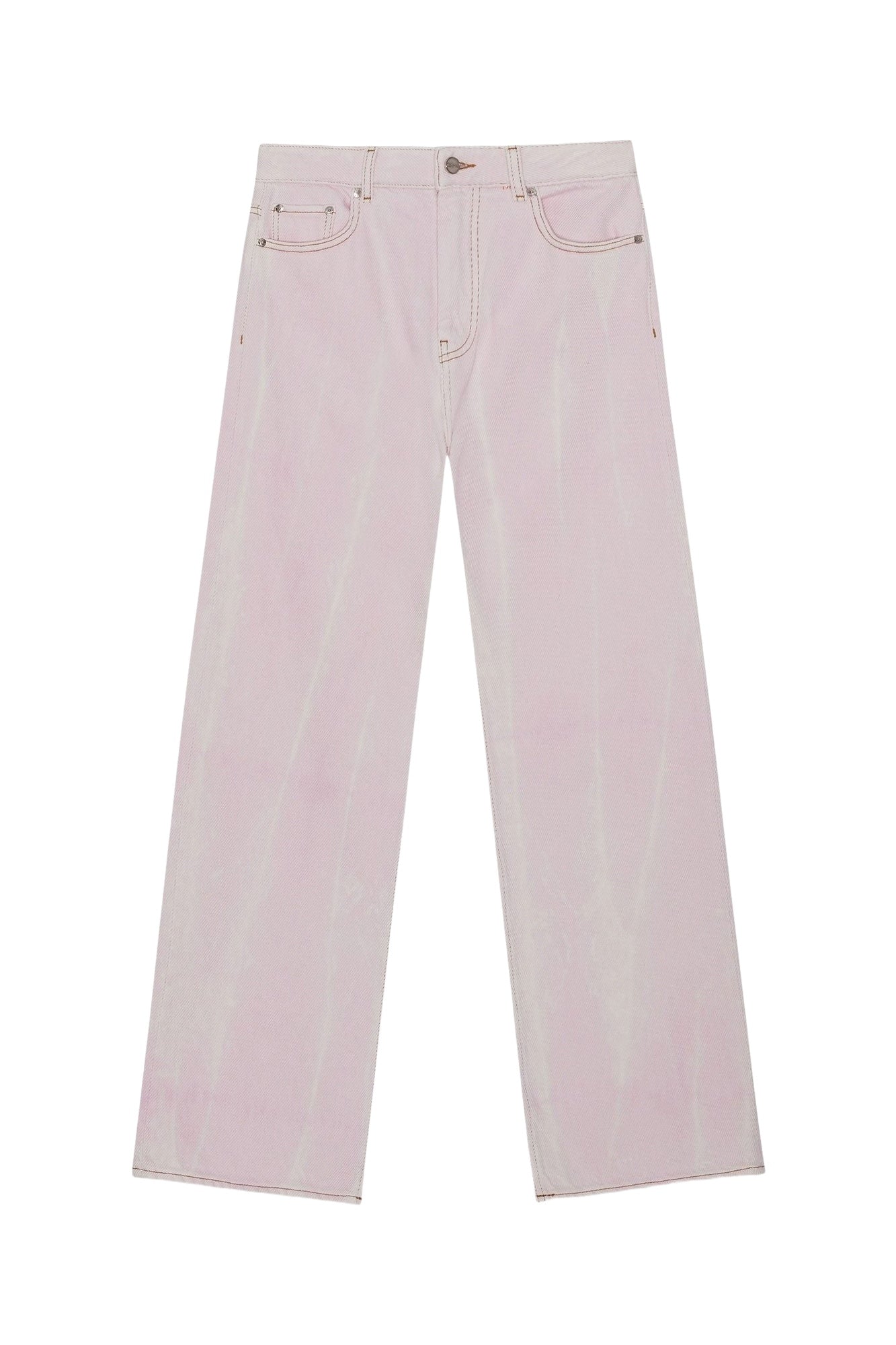 Pantalon Izey délavé en denim - Chalk Pink