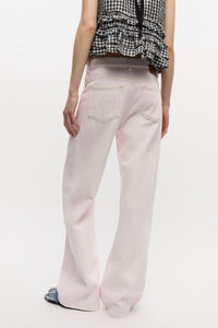 Pantalon Izey délavé en denim - Chalk Pink