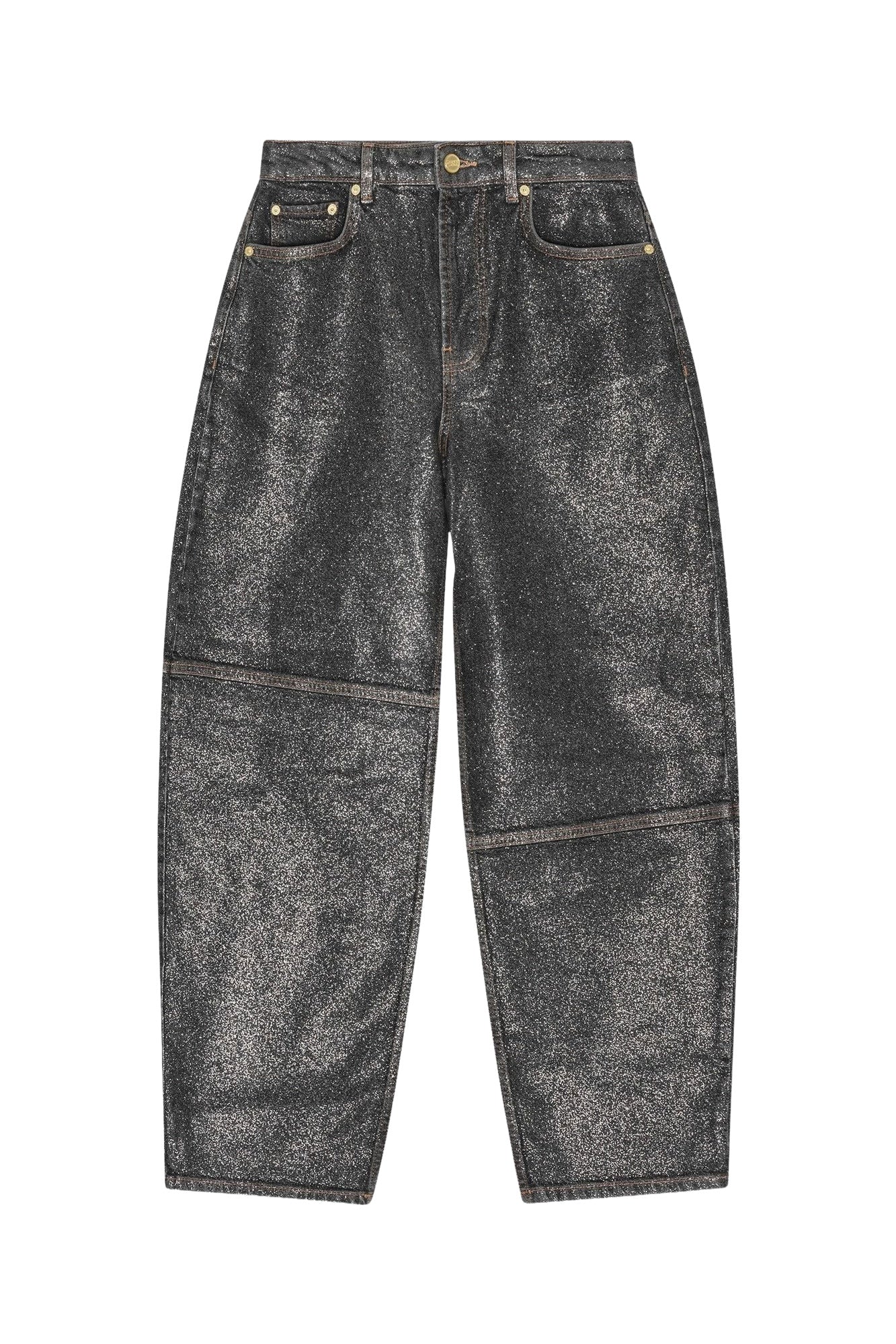 Stary leaf denim trousers - Washed Black