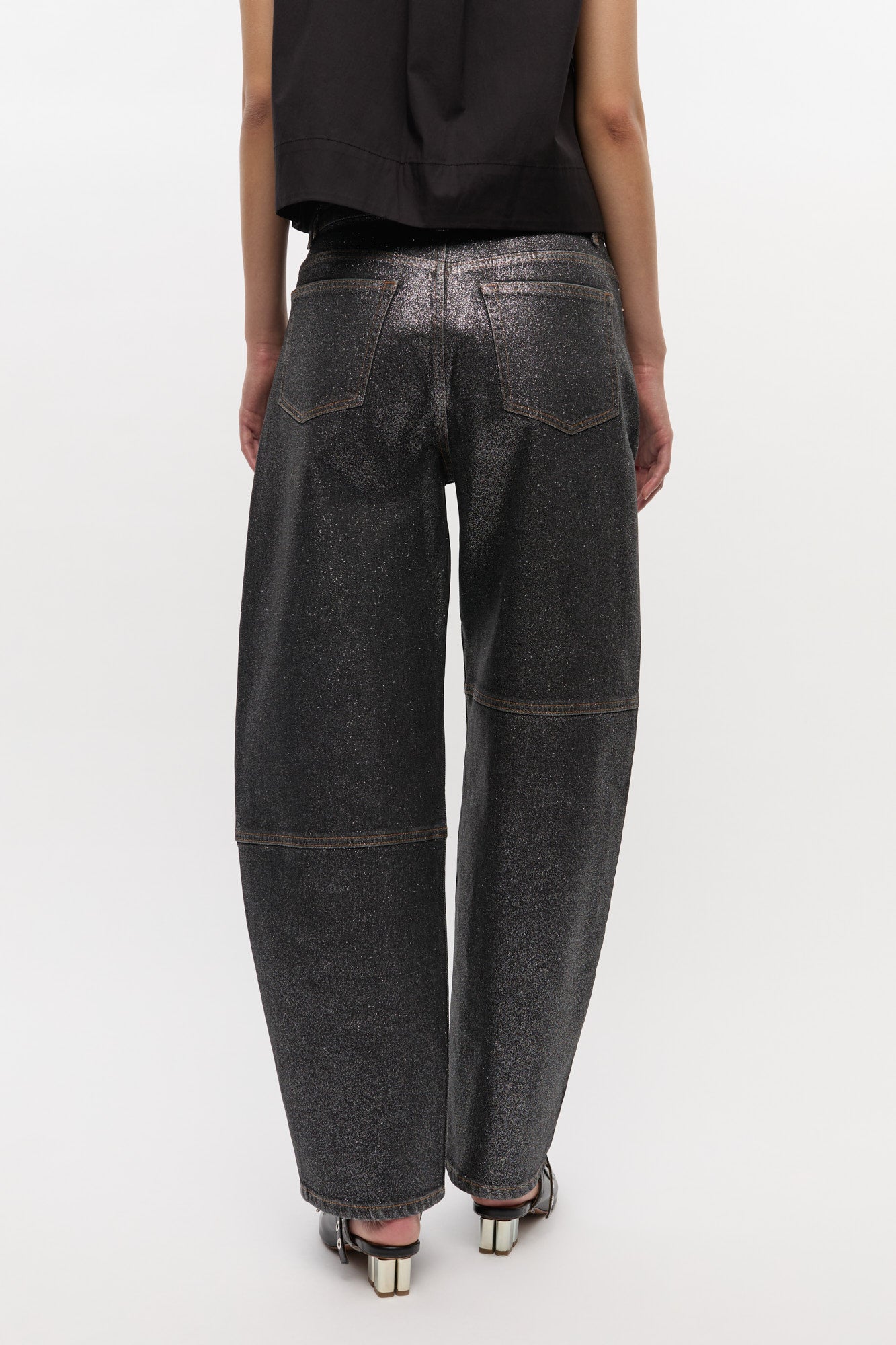Stary leaf denim trousers - Washed Black