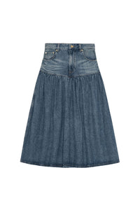 Faded denim skirt - Mid Blue Vintage