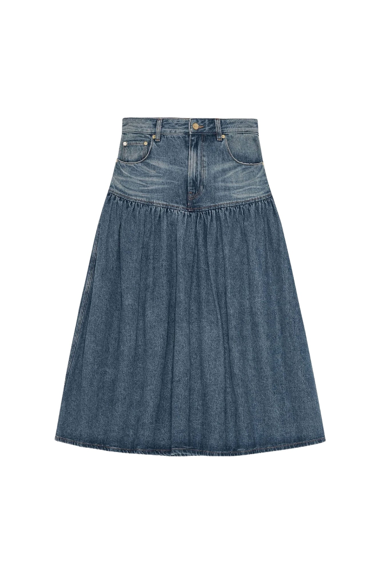 Faded denim skirt - Mid Blue Vintage