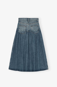 Jupe délavée en denim - Mid Blue Vintage