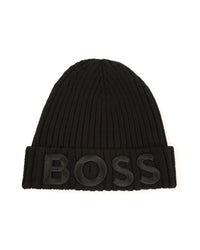Bonnet avec logo en coton - Black