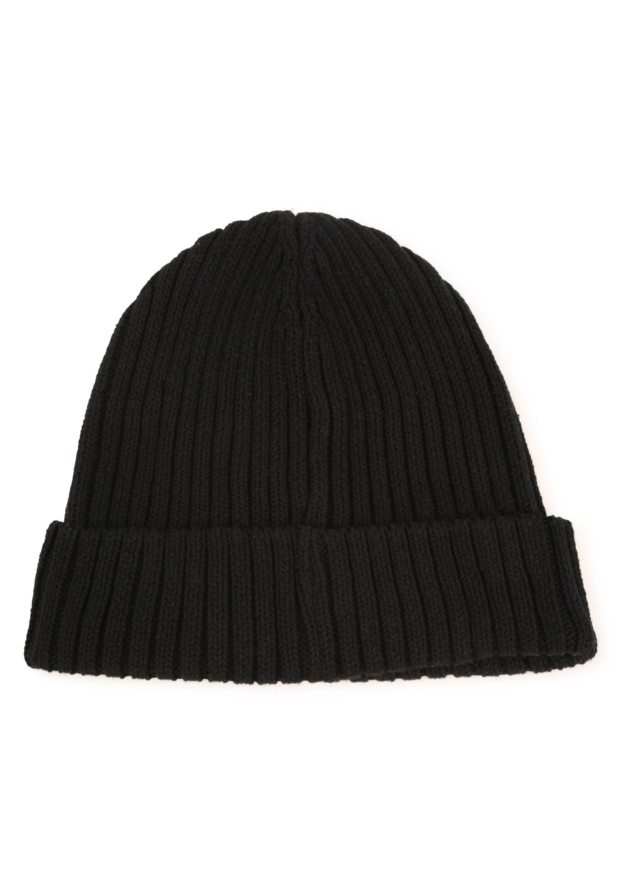 Bonnet avec logo en coton - Black