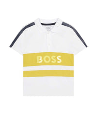 Polo manches courtes en coton piqué à fermeture - Blanc